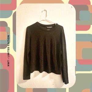 nwt 🆕 lightweight sheer mesh long sleeve with studded beads